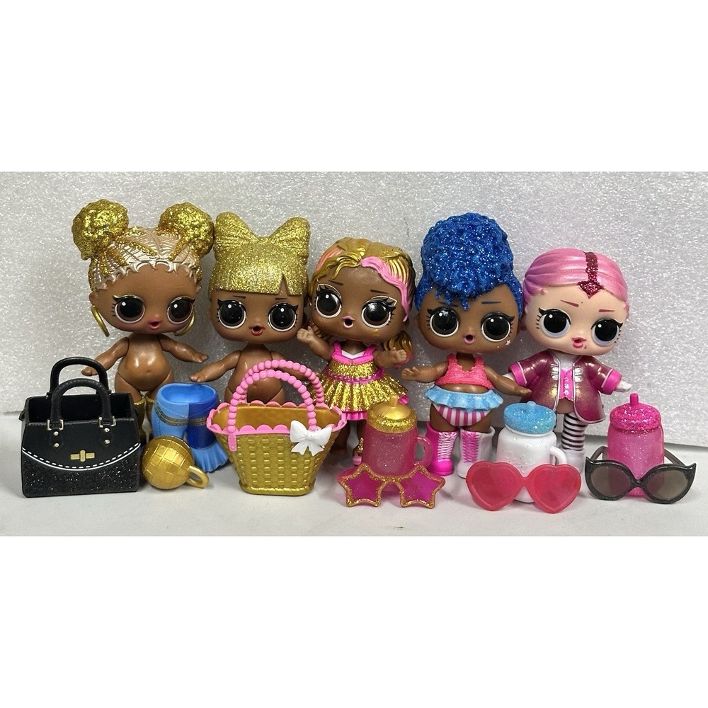 LOL Surprise Dolls Lot Of‎ 5 Glitter Rare Clothing Shoes Bottle Accessories Lot